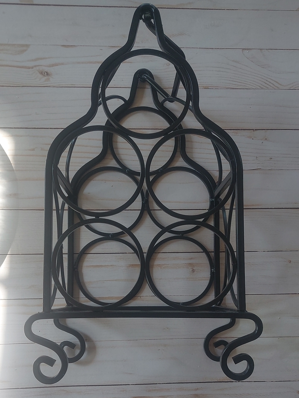 Black Metal Wall Wine Rack - Tabletop Size